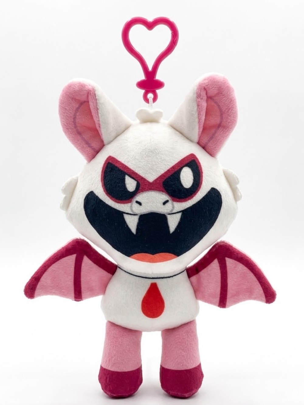 Poppy Rabie Baby White Pibk Bat Plush Bag Charm